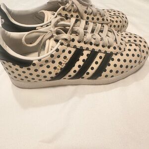 Adidas Gazelle Black and Cream Polka Dot Sneakers